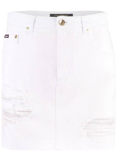 Short Skirt F4CPKDG8JQ6 S9001 WHITE - DOLCE&GABBANA - BALAAN 2