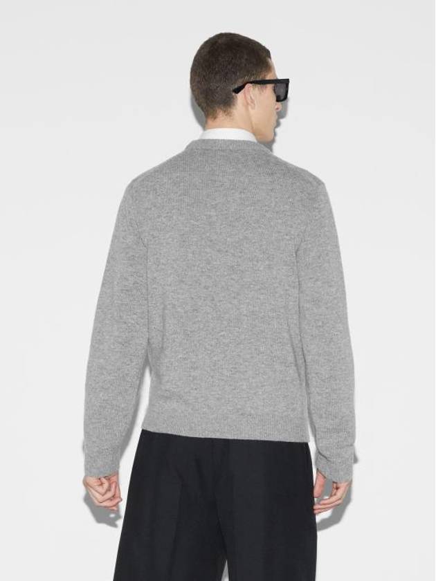 Intarsia Wool Sweater Grey - GUCCI - BALAAN 5