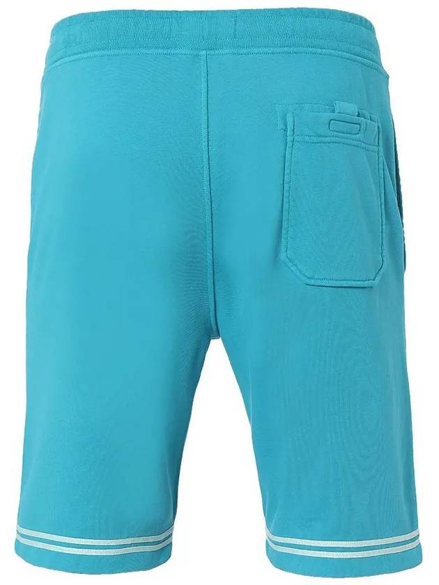 Men's Logo Cotton Shorts Light Blue - STONE ISLAND - BALAAN 4