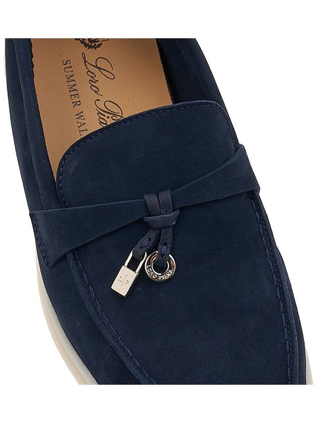 Summer Charms Walk Suede Loafers Navy - LORO PIANA - BALAAN.