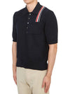 RWB Stripe Polo Shirt Blue - THOM BROWNE - BALAAN 5