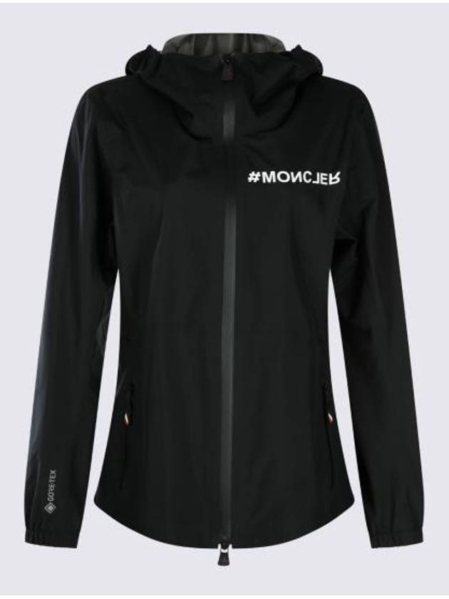 Valles Shell Zip Up Hoodie Black - MONCLER - BALAAN 3