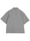 Striped Short Sleeve Shirt Grey - THOM BROWNE - BALAAN 3