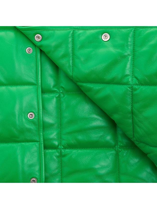 Women's Shiny Leather Padded Vest Green - BOTTEGA VENETA - BALAAN.