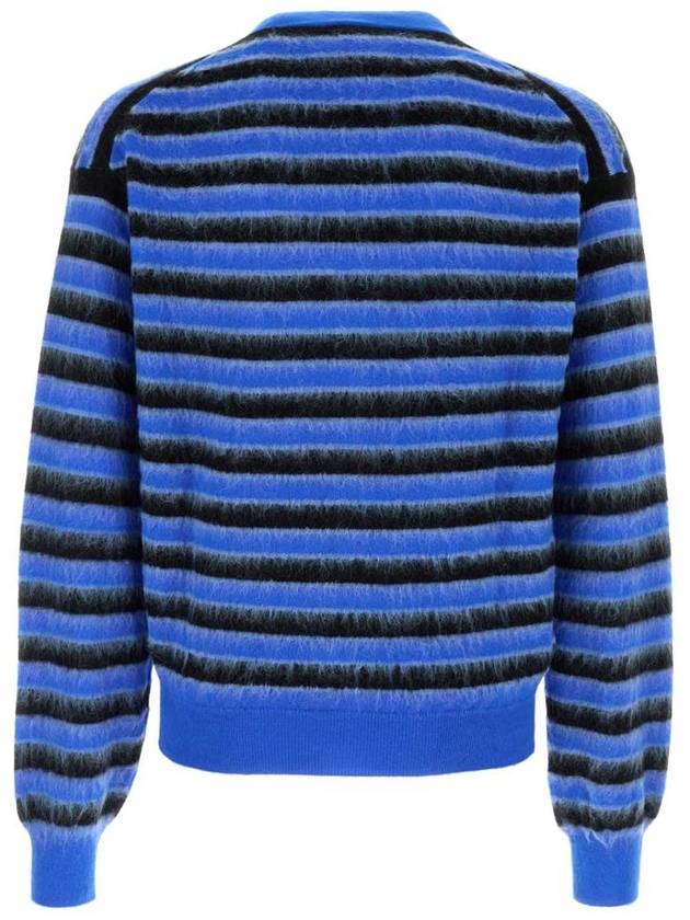 V-Neck Striped Cardigan Blue - MARNI - BALAAN 3