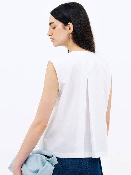 tuck sleeveless blouse white - JUN BY JUN K - BALAAN 2
