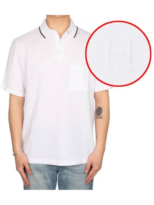 Piqures Sellier Collar Polo Shirt White - HERMES - BALAAN 2