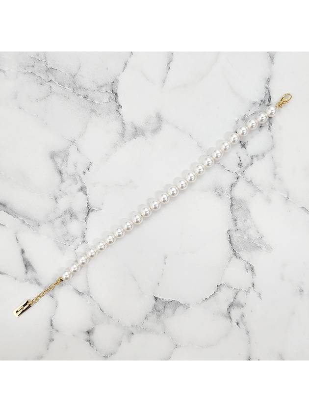 Pearl Metal Bracelet Cream Gold - SAINT LAURENT - BALAAN 6