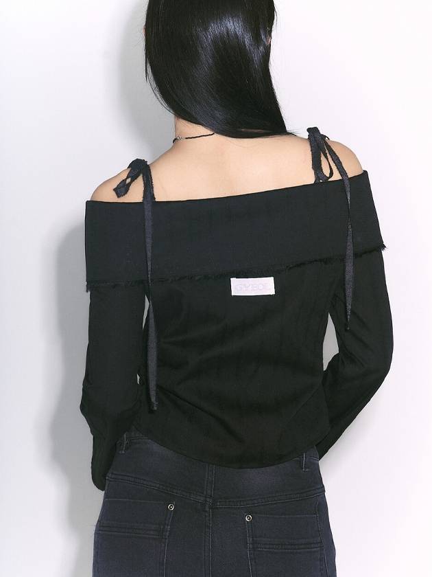 hook off shoulder blouse black - GYEOL - BALAAN 3