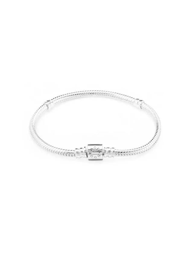 Moments Barrel Clasp Snake Chain Bracelet Silver - PANDORA - BALAAN 2