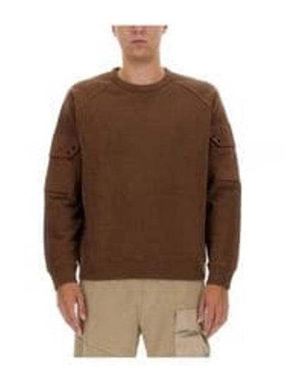 Multi-pocket Snap Crew Neck Sweatshirt Brown - TEN C - BALAAN 2