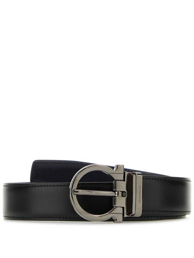 Gancini Reversible Leather Belt Black - SALVATORE FERRAGAMO - BALAAN 2