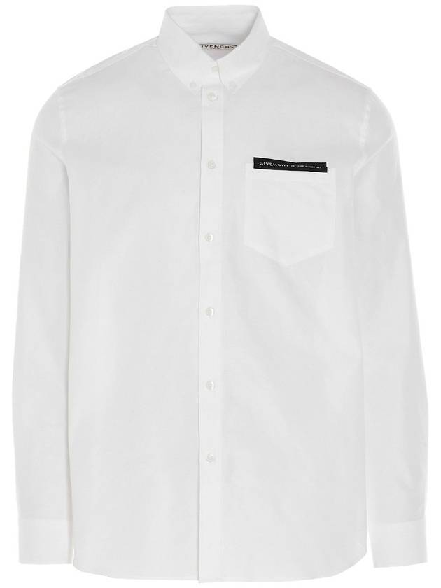 Oxford Cotton Long Sleeve Shirt White - GIVENCHY - BALAAN.