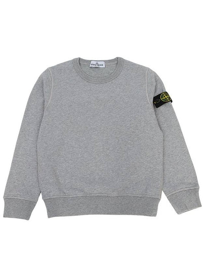 Kids Wappen Patch Organic Cotton Fleece Sweatshirt Grey - STONE ISLAND - BALAAN 2