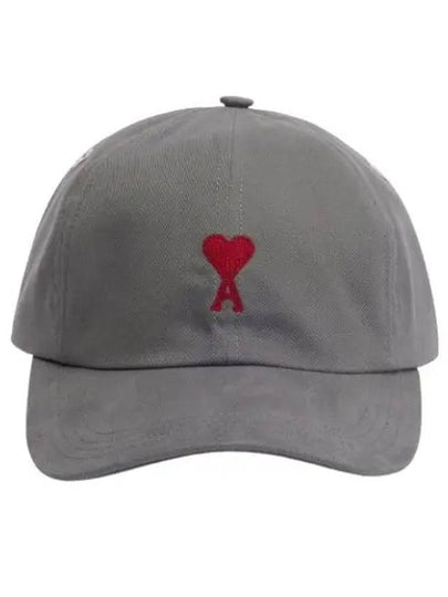 Embroidered Heart Logo Ball Cap Grey - AMI - BALAAN 2