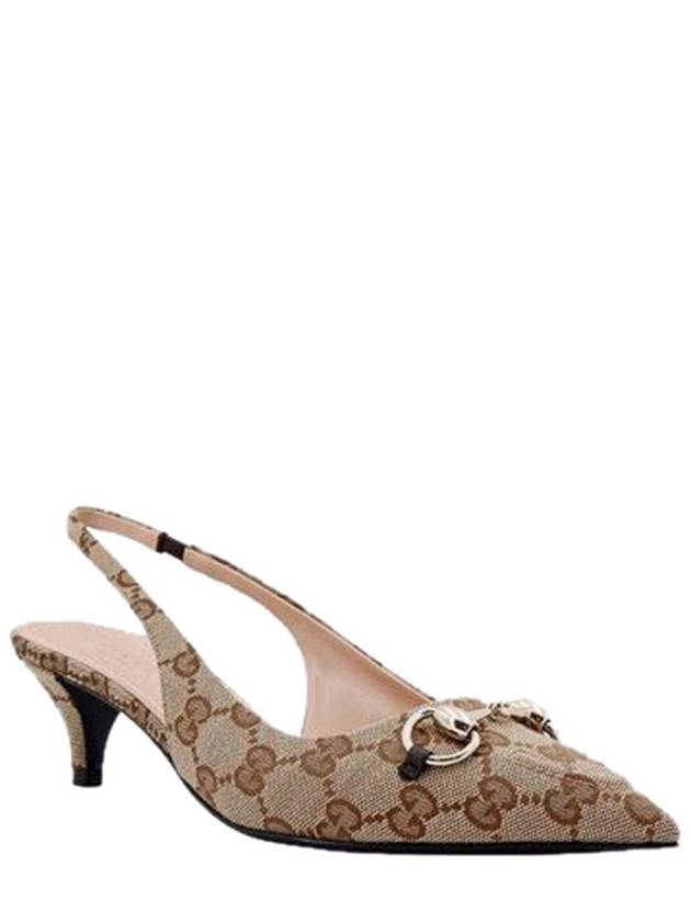 GG Low Slingback Heel Beige - GUCCI - BALAAN 3