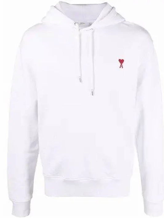 Embroidered Logo Hood White - AMI - BALAAN.