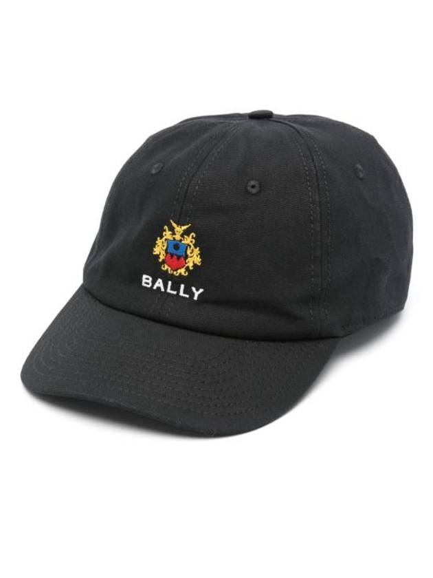 Crest Logo Cotton Ball Cap Black - BALLY - BALAAN 2