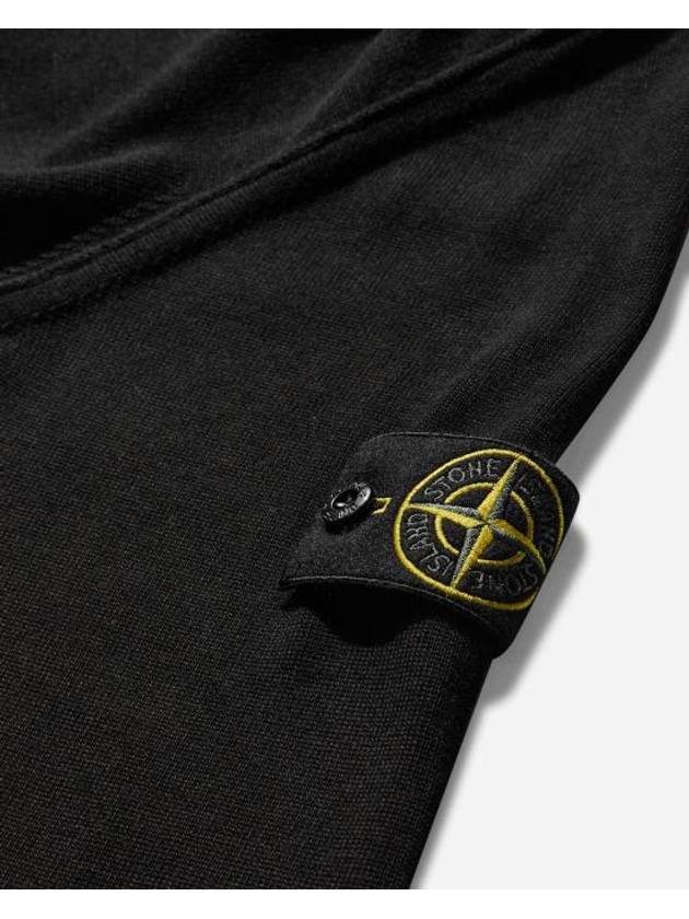 5100053 Soft Organic Cotton Small Roll Details Crewneck Sweatshirt Black - STONE ISLAND - BALAAN 5