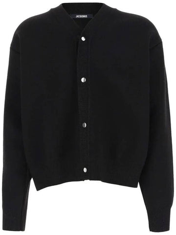 Men s Ribbed Knit Cardigan Black - JACQUEMUS - BALAAN 1