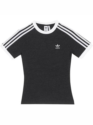 3 Stripe Slim Raglan Short Sleeved T-Shirt Black - ADIDAS - BALAAN 1