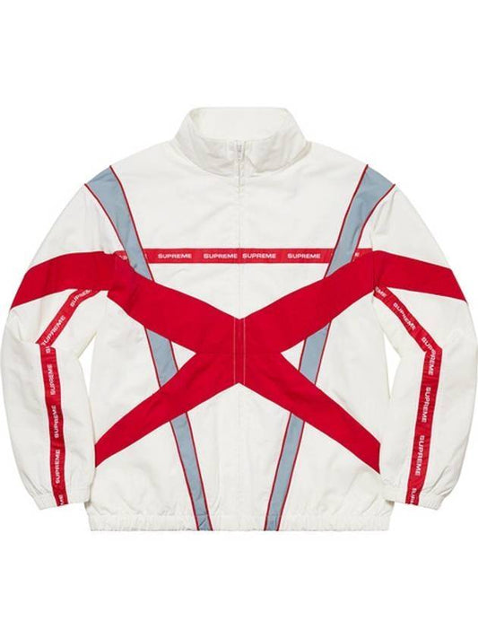 Cross Paneled Track Jacket White - SUPREME - BALAAN 1