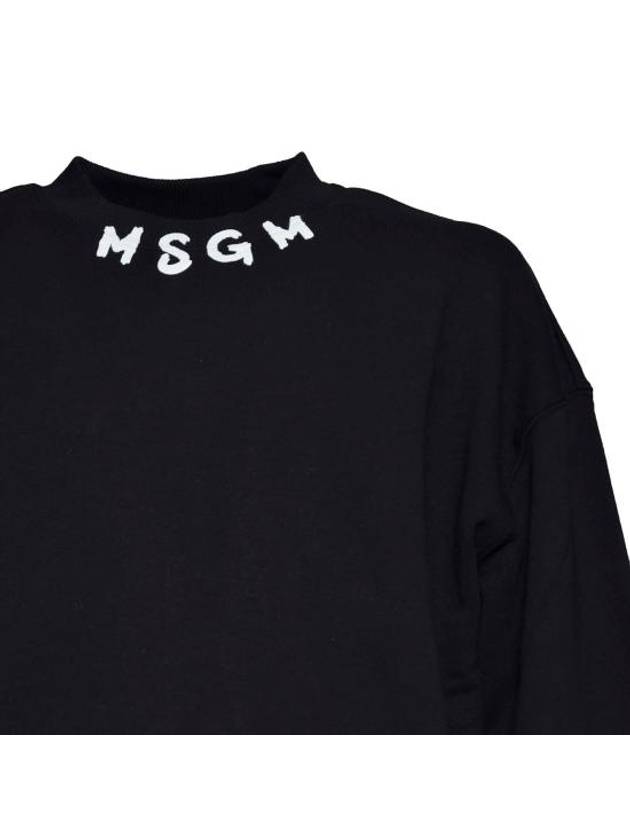 Logo Print Cotton Sweatshirt Black - MSGM - BALAAN 4