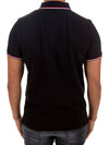 Stripe Trimming Logo Short Sleeve Polo Shirt Black - MONCLER - BALAAN 8