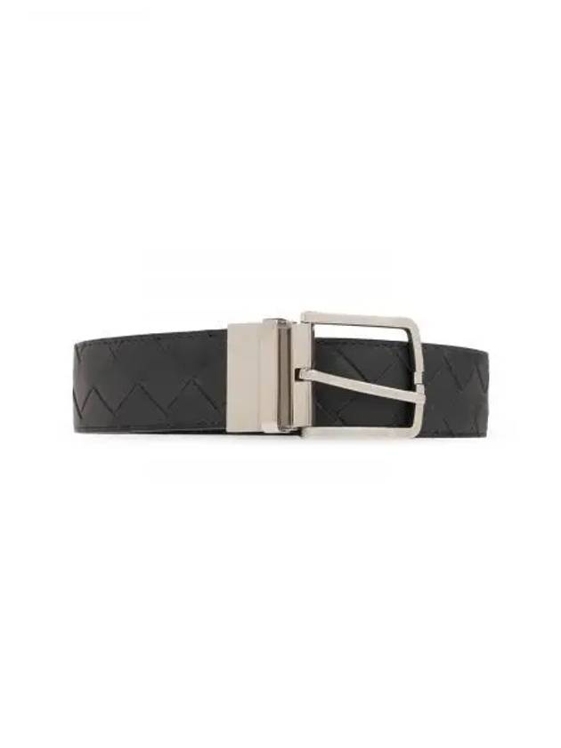 Intrecciato Reversible Leather Belt Black Blue - BOTTEGA VENETA - BALAAN 2