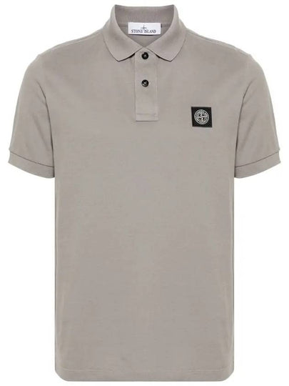 Pique Stretch Cotton Short Sleeve Polo Shirt Dove Grey - STONE ISLAND - BALAAN 2