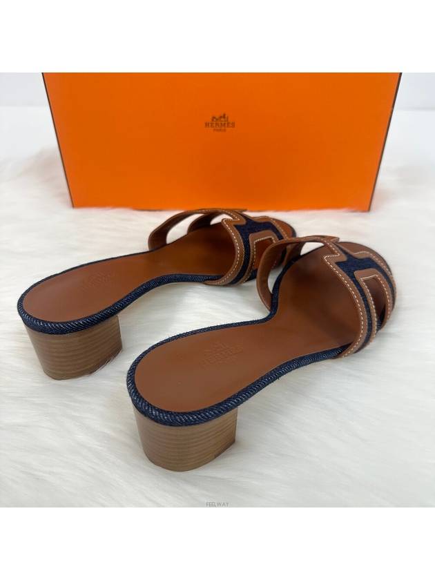 Oasis Denim Sandals Slippers H221113ZH - HERMES - BALAAN 4