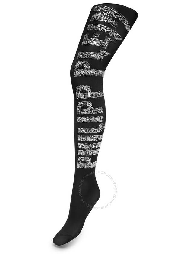 Philipp Plein Black Crystal Plein Nylon Tights, Brand Size 2 (Small) - PHILIPP PLEIN - BALAAN 3