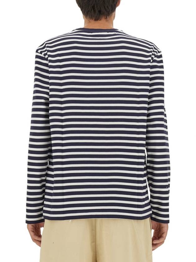 Fox Head Patch Regular Marin Long Sleeve T Shirt Navy Stripes - MAISON KITSUNE - BALAAN 5