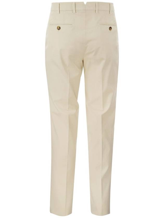 Men's Comfort Cotton Gabardine Straight Pants White - BRUNELLO CUCINELLI - BALAAN 3