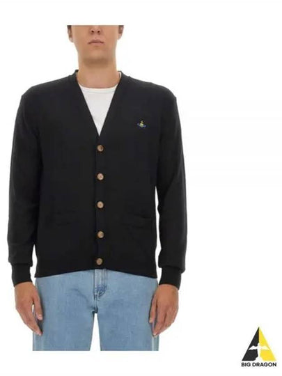 Embroidery Logo Fine Wool Cardigan Black - VIVIENNE WESTWOOD - BALAAN 2