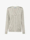 Silk Cardigan Marble Grey White - PRADA - BALAAN 2