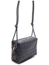 Intrecciato Loop Small Leather Cross Bag Thunder - BOTTEGA VENETA - BALAAN 4