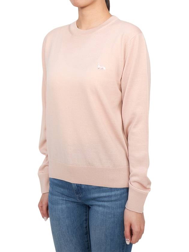 Women's Baby Fox Patch Regular Knit Top Pink - MAISON KITSUNE - BALAAN 3