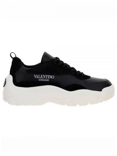 Gumboy Calfskin Low Top Sneakers Black - VALENTINO - BALAAN 2