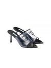 Logo Print Plexiglas Sandals Heel Black - PRADA - BALAAN 2