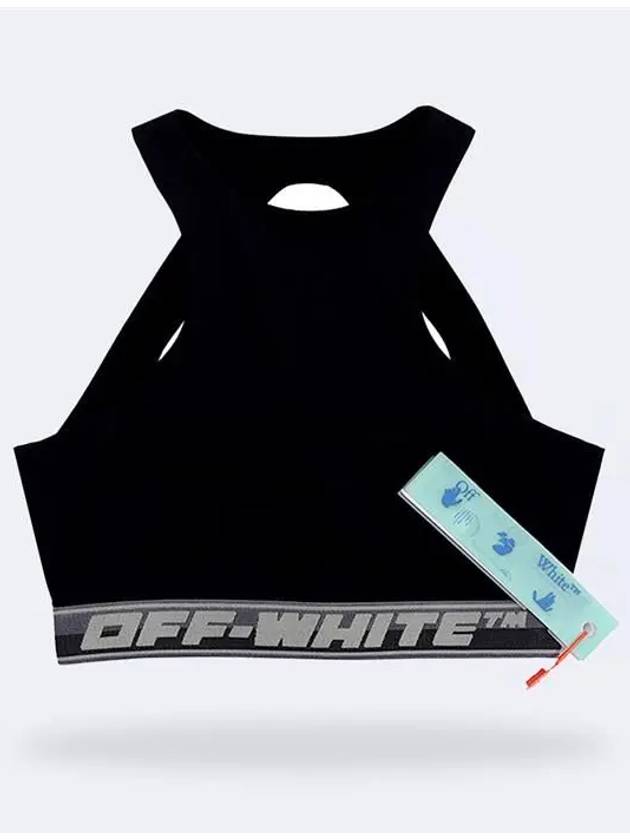 Women's Logo Crop Bra Black - OFF WHITE - BALAAN 4