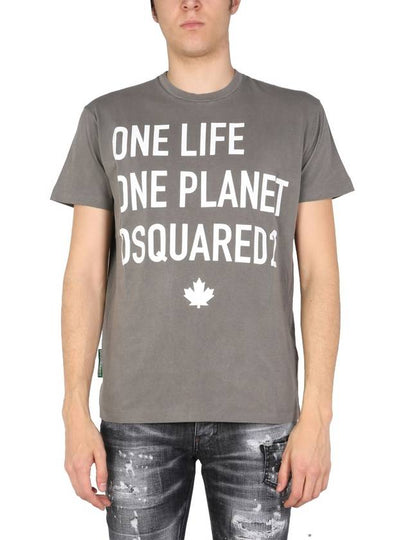 Men's One Life Logo Short Sleeve T-Shirt Gray - DSQUARED2 - BALAAN 2