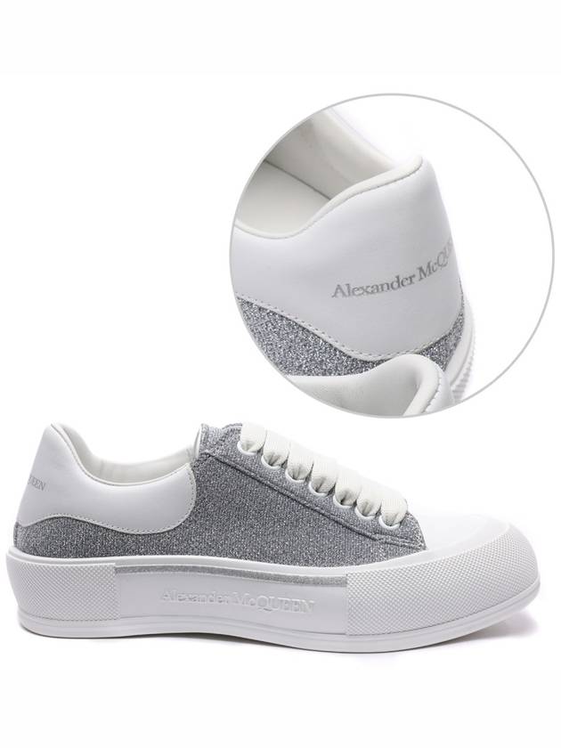 Plimsol Glitter Low Top Sneakers Grey - ALEXANDER MCQUEEN - BALAAN 3