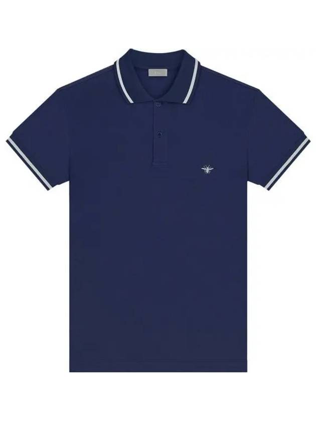 Embroidery Bee Polo Shirt Navy - DIOR - BALAAN 2