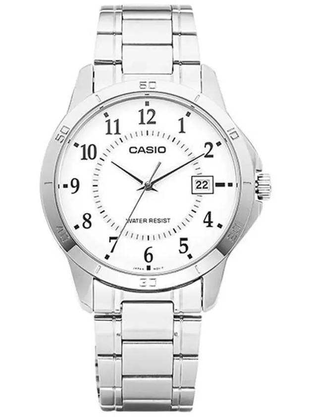 Stainless Steel Band Analog Watch White - CASIO - BALAAN 5