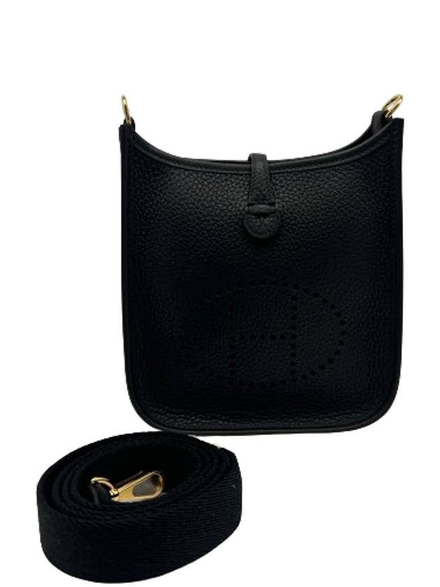 Evelyne 16 Clemence Gold Cross Bag Black - HERMES - BALAAN 2