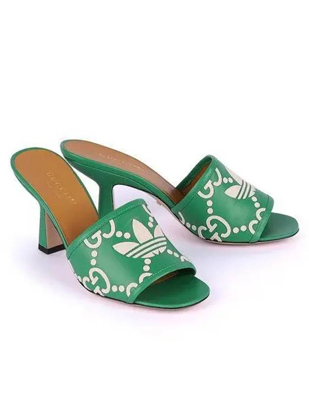 GG Logo Trefoil Leather Mule Heel Green - GUCCI - BALAAN 2