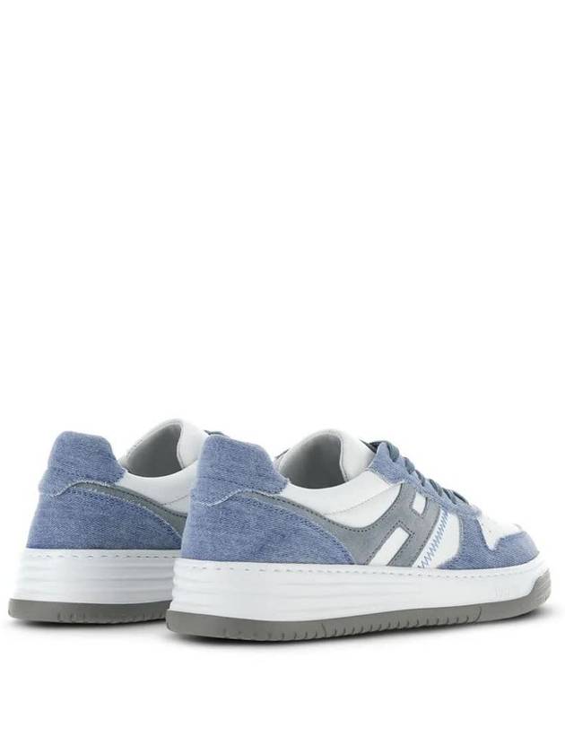 H630 Lace-up Leather Low Top Sneakers White Sky Blue - HOGAN - BALAAN 4