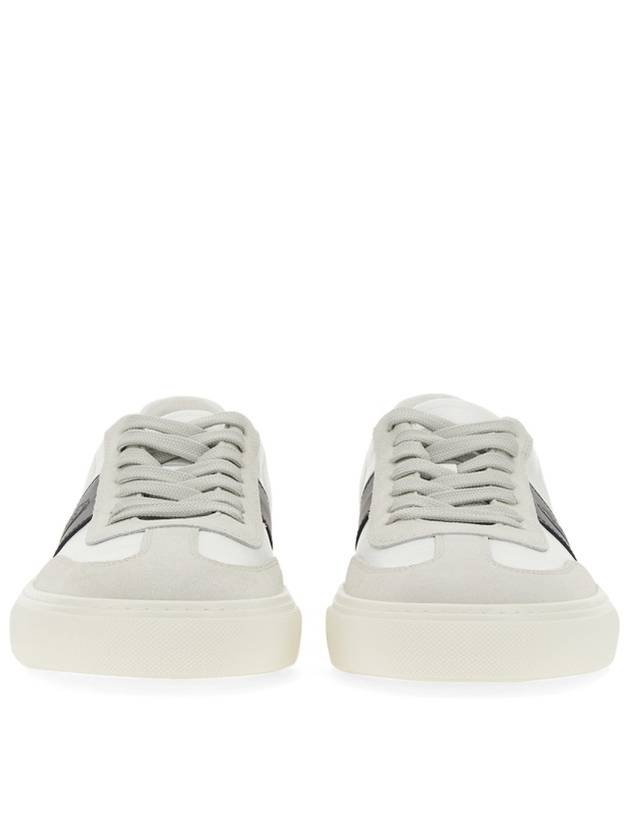 Leather Suede Low Top Sneakers White Black - TOD'S - BALAAN 12