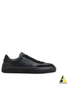 Round Toe Leather Low Top Sneakers Black - TOD'S - BALAAN 2